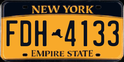 NY license plate FDH4133