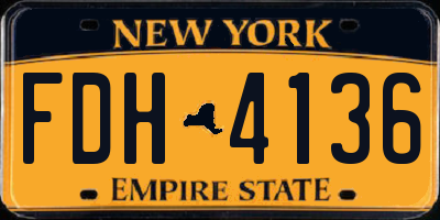 NY license plate FDH4136