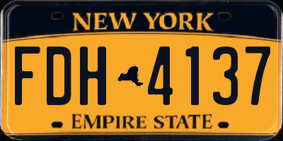 NY license plate FDH4137