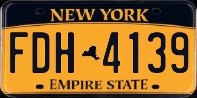 NY license plate FDH4139