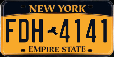 NY license plate FDH4141