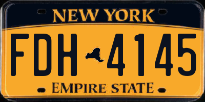 NY license plate FDH4145