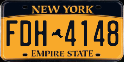 NY license plate FDH4148