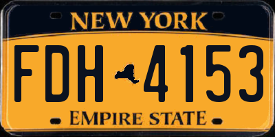 NY license plate FDH4153