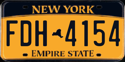 NY license plate FDH4154