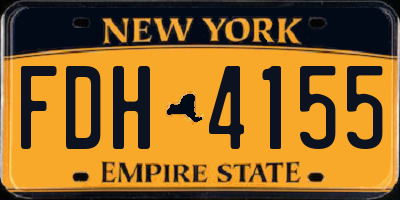 NY license plate FDH4155