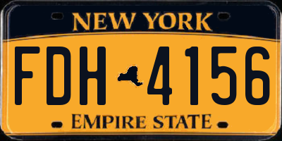 NY license plate FDH4156