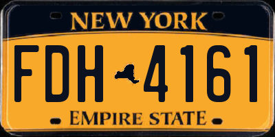 NY license plate FDH4161