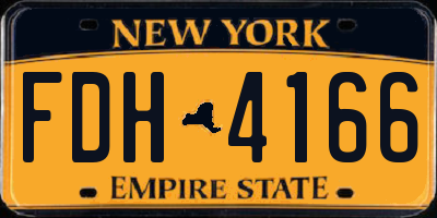 NY license plate FDH4166