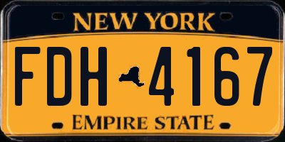 NY license plate FDH4167
