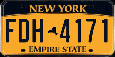 NY license plate FDH4171