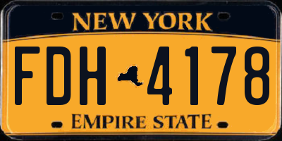 NY license plate FDH4178
