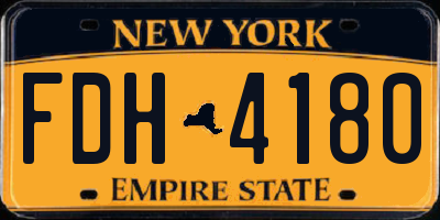 NY license plate FDH4180