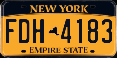 NY license plate FDH4183