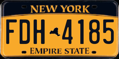 NY license plate FDH4185