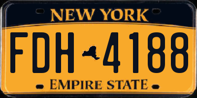 NY license plate FDH4188