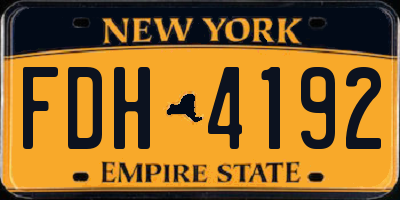 NY license plate FDH4192