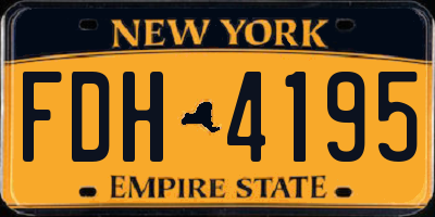 NY license plate FDH4195