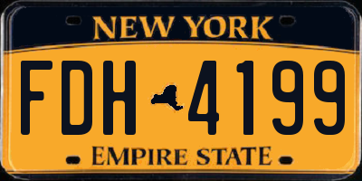 NY license plate FDH4199