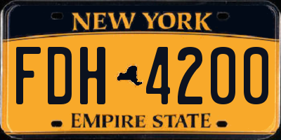 NY license plate FDH4200