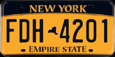 NY license plate FDH4201