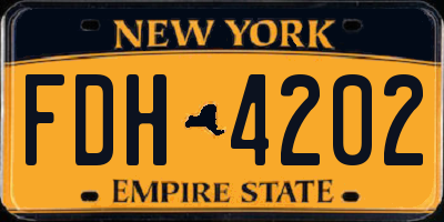 NY license plate FDH4202