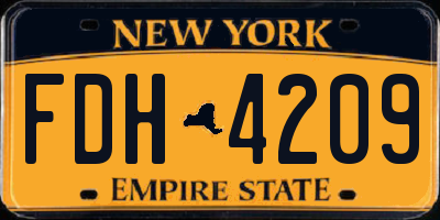 NY license plate FDH4209