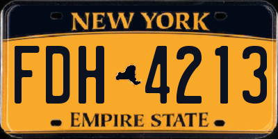 NY license plate FDH4213