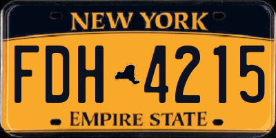 NY license plate FDH4215
