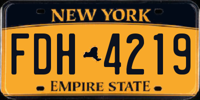 NY license plate FDH4219
