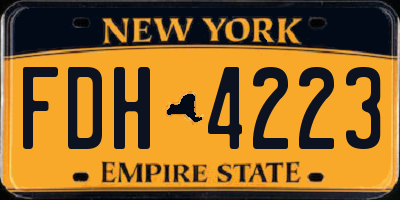 NY license plate FDH4223