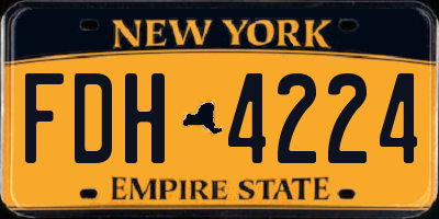NY license plate FDH4224