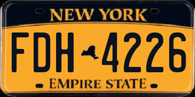 NY license plate FDH4226
