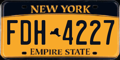 NY license plate FDH4227