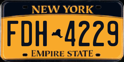 NY license plate FDH4229