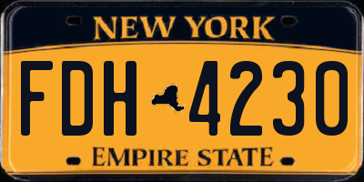 NY license plate FDH4230
