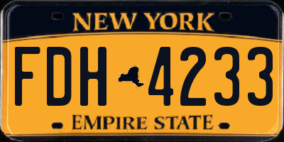 NY license plate FDH4233