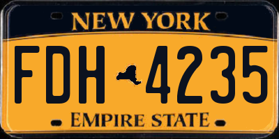 NY license plate FDH4235