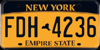 NY license plate FDH4236