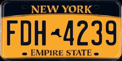NY license plate FDH4239