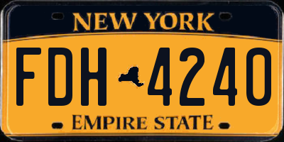 NY license plate FDH4240
