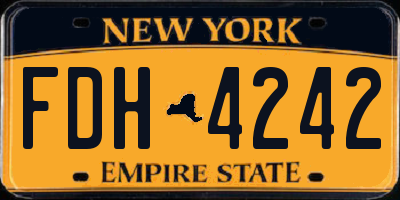 NY license plate FDH4242