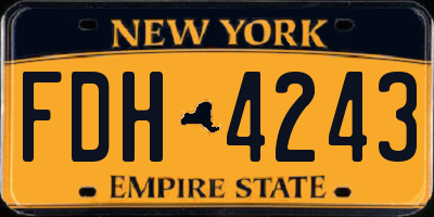 NY license plate FDH4243