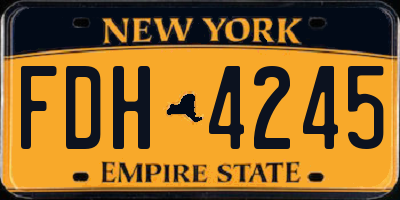 NY license plate FDH4245
