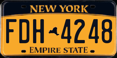 NY license plate FDH4248