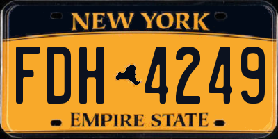 NY license plate FDH4249