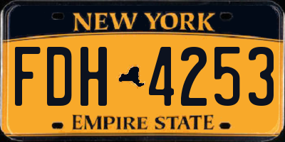 NY license plate FDH4253
