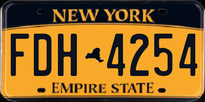 NY license plate FDH4254