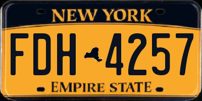 NY license plate FDH4257