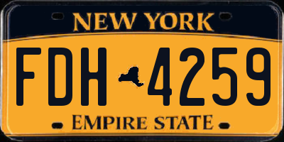 NY license plate FDH4259